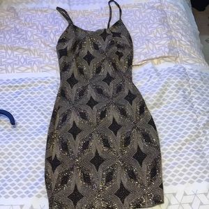 Black & gold body con dress worn once